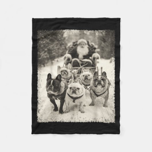 Christmas French Bulldog Fleecedecke (Vorderseite)