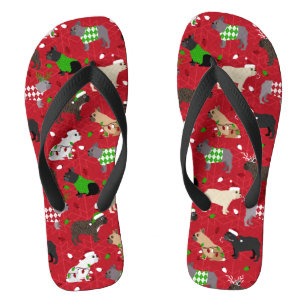 Christmas French Bulldog Flip Flops Badesandalen
