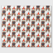 Christmas French Bulldog Geschenkpapier (Flach)