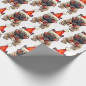 Christmas French Bulldog Geschenkpapier (Ecke)