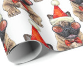 Christmas French Bulldog Geschenkpapier (Rolleneckpunkt)