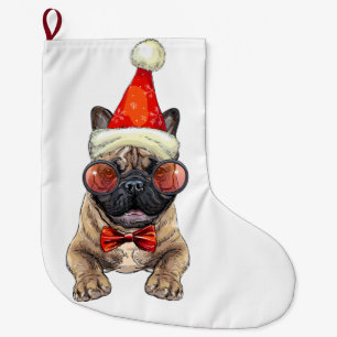 Christmas French Bulldog Großer Weihnachtsstrumpf
