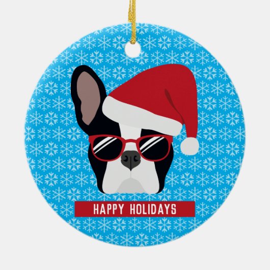 Christmas French Bulldog Keramik Ornament (Hinten)