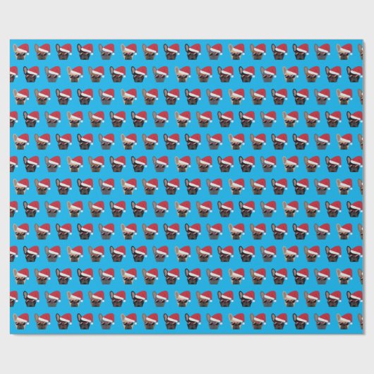 Christmas French Bulldog Pattern Geschenkpapier (Flach)
