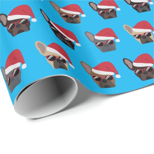 Christmas French Bulldog Pattern Geschenkpapier (Rolleneckpunkt)