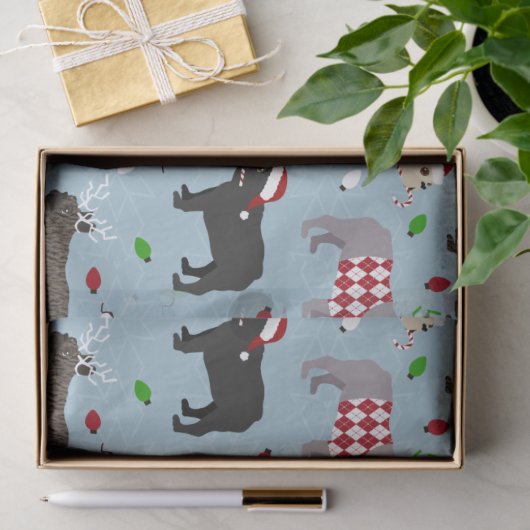 Christmas French Bulldog Tissue Paper Seidenpapier (Geschenk)