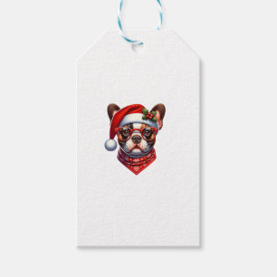 Christmas French Bulldog Weihnachtsmannmütze Frenc Geschenkanhänger