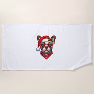 Christmas French Bulldog Weihnachtsmannmütze Frenc Strandtuch