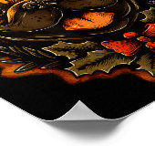 Christmas French Bulldog With Santa Hat Gingerbrea Poster (Ecke)