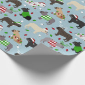 Christmas French Bulldog Wrapping Paper Geschenkpapier (Ecke)