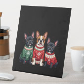 Christmas French Bulldogs Xmas Frenchie Dog 4 Sockelschild (In Situ)