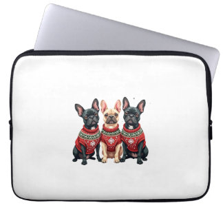Christmas French Bulldogs Xmas Frenchie Dog Laptopschutzhülle