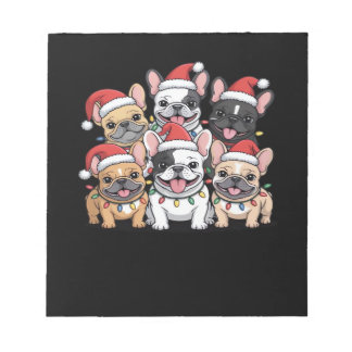Christmas French Dogs Oversized T-Shirt Notizblock
