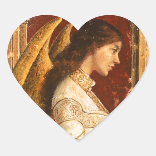 Christmas Fresco Angel Herz-Aufkleber (Vorderseite)