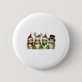 Christmas Frog Crew Santa Elf Reindeer Xmas Lights Button (Vorderseite)