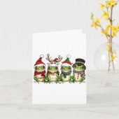 Christmas Frog Crew Santa Elf Reindeer Xmas Lights Karte (Gelbe Blume)