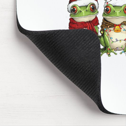Christmas Frog Crew Santa Elf Reindeer Xmas Lights Mousepad (Ecke)