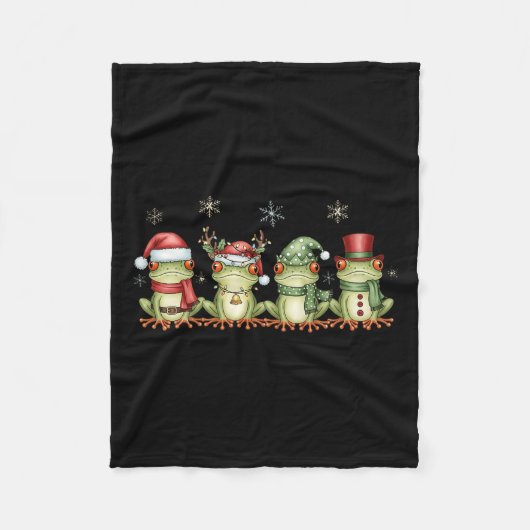 Christmas Frog Funny Men Women Kids Cute Hoppy Xma Fleecedecke (Vorderseite)