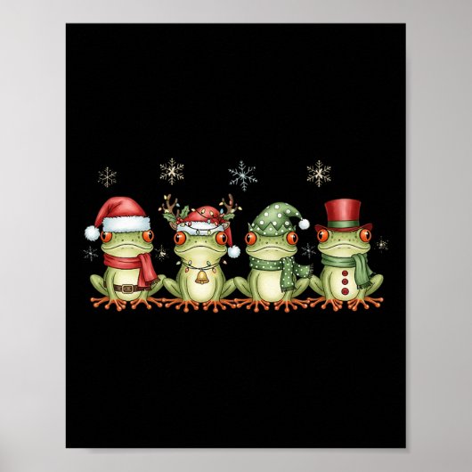 Christmas Frog Funny Men Women Kids Cute Hoppy Xma Poster (Vorne)