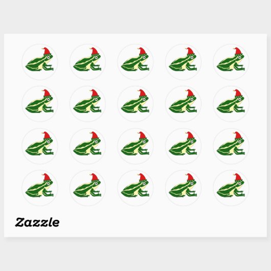 Christmas Frog Stickers (Blatt)
