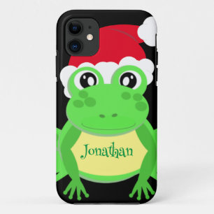 Christmas Frog Weihnachtsmannmütze Black Novelty Case-Mate iPhone Hülle