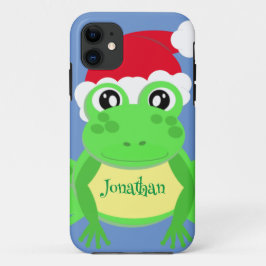 Christmas Frog Weihnachtsmannmütze Blue Novelty Case-Mate iPhone Hülle