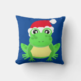 Christmas Frog Weihnachtsmannmütze Novelty Funny B Kissen