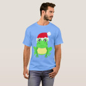 Christmas Frog Weihnachtsmannmütze Novelty Funny B T-Shirt (Vorne ganz)