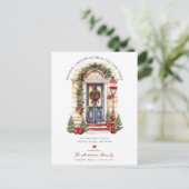 Christmas Front Door Moving Ankündigungspostkarte (Stehend Vorderseite)