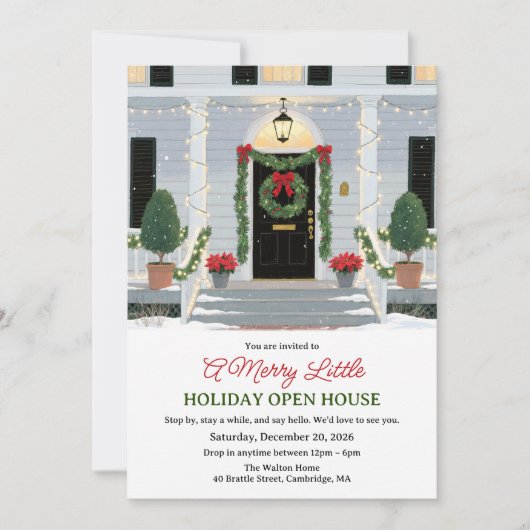 Christmas Front Door Open House Einladung (Vorderseite)