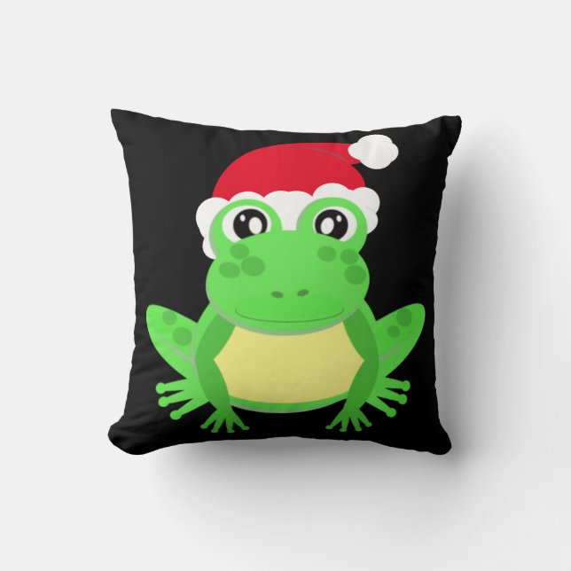 Christmas Frosch Weihnachtsmannmütze Novelty Funny Kissen (Vorderseite)
