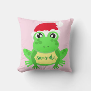Christmas Frosch Weihnachtsmannmütze Novelty Funny Kissen