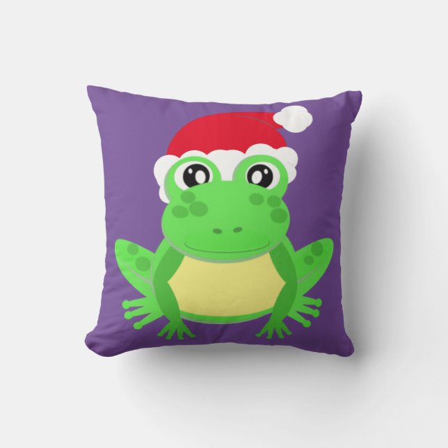 Christmas Frosch Weihnachtsmannmütze Novelty Funny Kissen (Vorderseite)