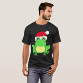 Christmas Frosch Weihnachtsmannmütze Novelty Funny T-Shirt (Vorne ganz)