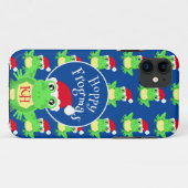 Christmas Frosch Weihnachtsmannmütze Pattern Novel Case-Mate iPhone Hülle (Rückseite (Horizontal))