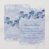 Christmas Frosty Blue Rose Save the Date (Vorne/Hinten)