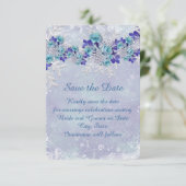 Christmas Frosty Blue Rose Save the Date (Stehend Vorderseite)