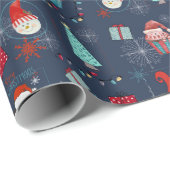 Christmas Fun Custom Name and Date Geschenkpapier (Rolleneckpunkt)