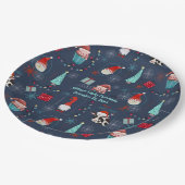 Christmas Fun Custom Name and Date Pappteller (Schrägansicht)