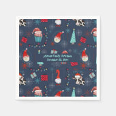 Christmas Fun Custom Name and Date Serviette (Vorderseite)