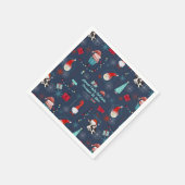 Christmas Fun Custom Name and Date Serviette (Ecke)