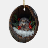 Christmas fun mice /hedgehog Holiday nature Keramik Ornament (Rechts)