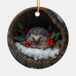 Christmas fun mice /hedgehog Holiday nature Keramik Ornament
