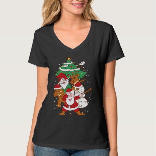 Christmas Fun Santa Deer Elf Ginger T-Shirt (Vorderseite)
