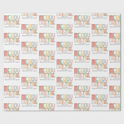 Christmas Funky Schriftart und Text Personalisiert Geschenkpapier (Flach)