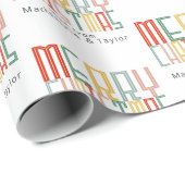 Christmas Funky Schriftart und Text Personalisiert Geschenkpapier (Rolleneckpunkt)