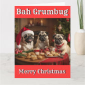 Christmas Funny BAH GRUMBUG MOPS GRUMBLE Karte (Vorderseite)