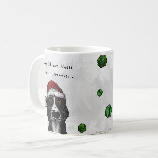 Christmas Funny Border Collie Tasse - Sprouts (Vorderseite Links)