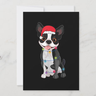 Christmas Funny Boston Terrier Lover Weihnachtsman Feiertagskarte