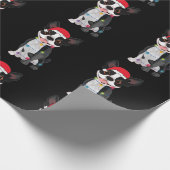 Christmas Funny Boston Terrier Lover Weihnachtsman Geschenkpapier (Ecke)